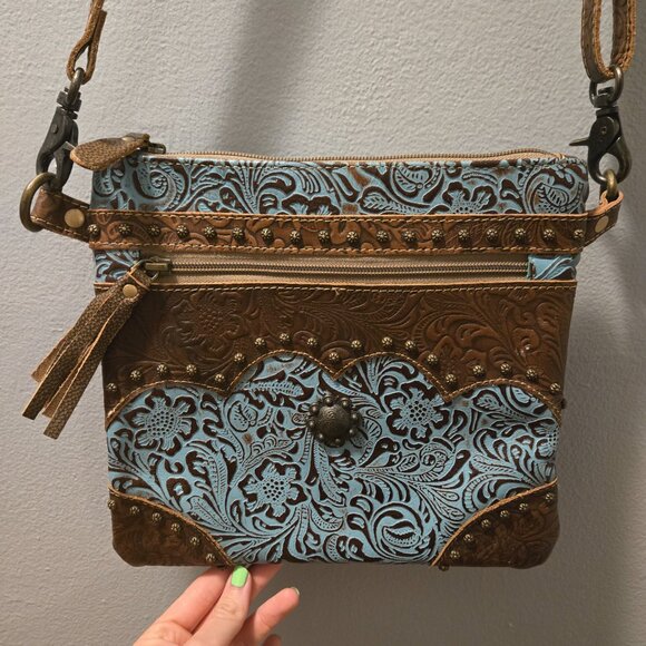 Myra Bag Leather Crossbody Western Chic Cosmic Cowboy - Picture 3 of 6